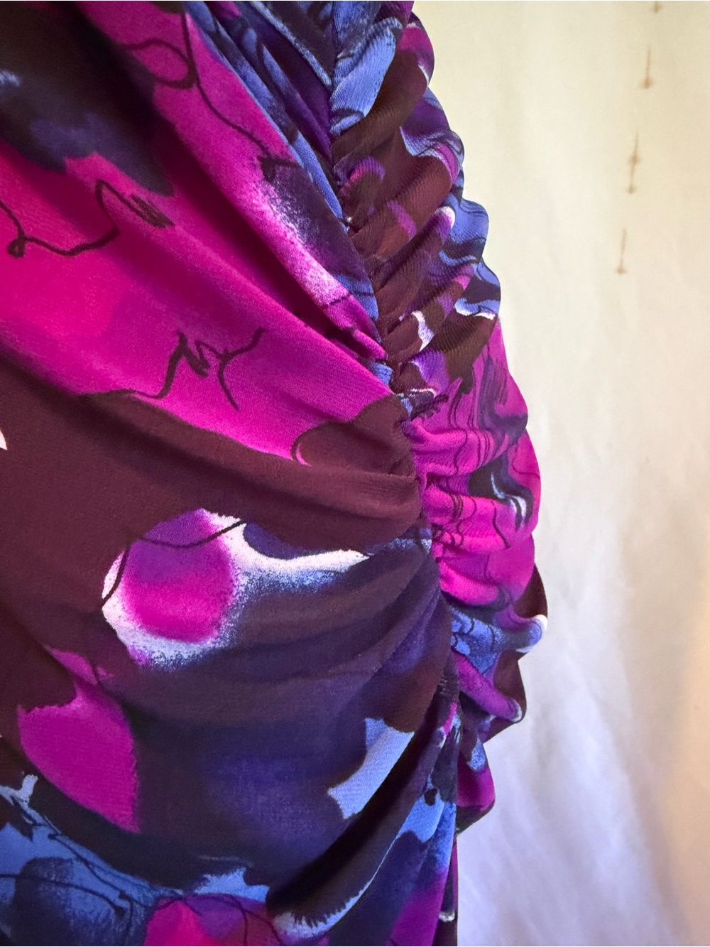 Chaps Purple and Blue Floral Faux-Wrap Midi Dress - Picture 4 of 6